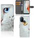 OnePlus Nord N100 Housse de téléphone avec fentes pour cartes Chat blanc