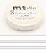MT Masking tape Slim Washi Tape - 3 rouleaux 3 mm x 7 mètre - Blanc