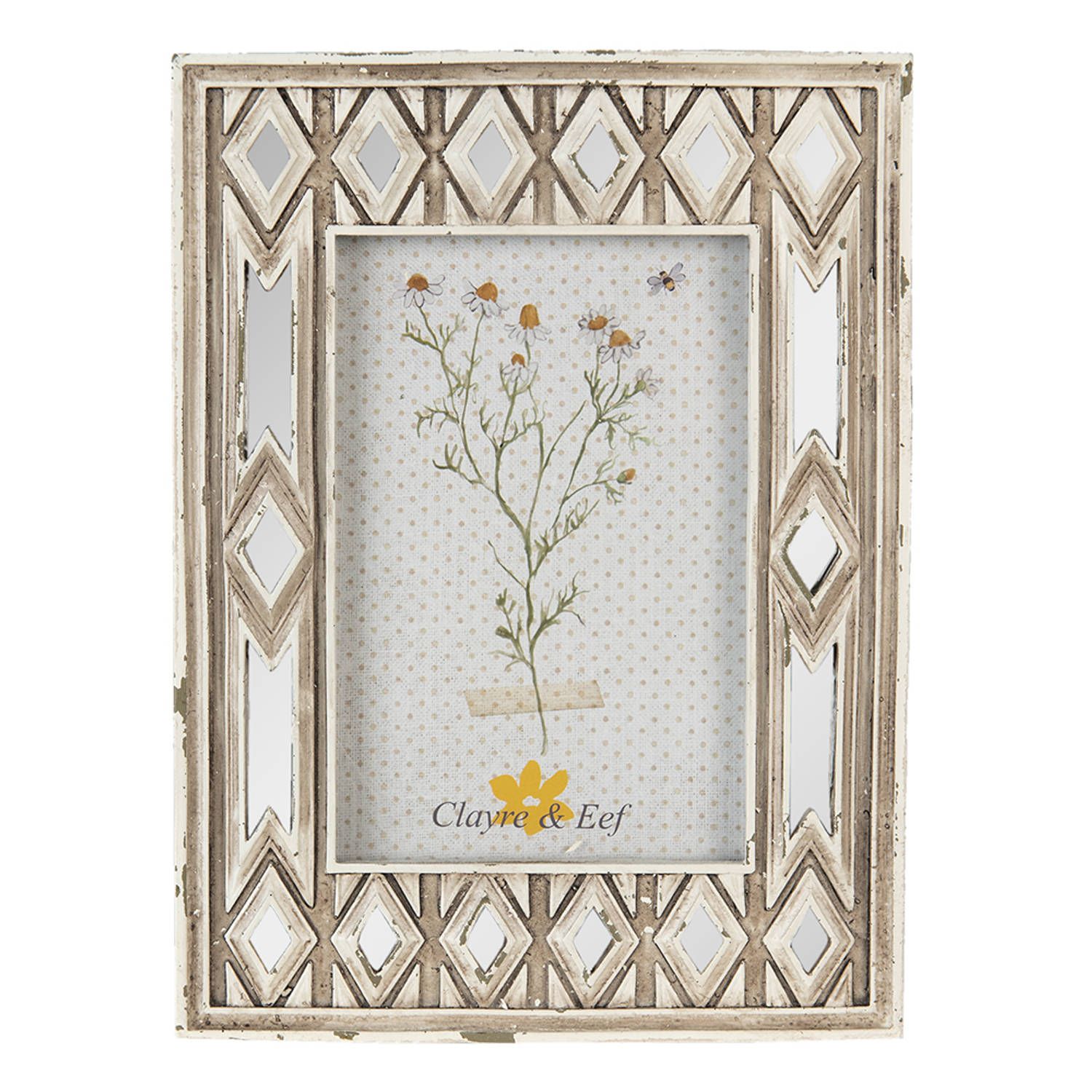 Clayre & Eef fotolijst 10x15 cm beige kunststof fotokader wissellijst foto frame beige fotokader wissellijst
