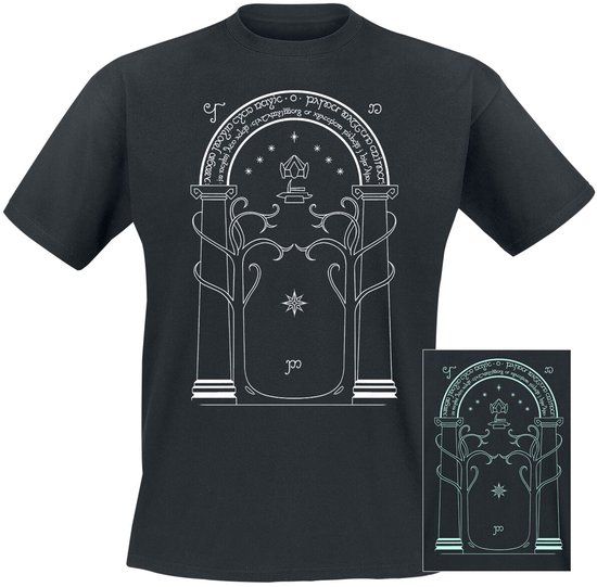 The Lord Of The Rings Moria - Doors Of Durin - Glow In The Dark Heren T-shirt - zwart - 4XL
