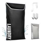 DONAQ Hangende wasmand XL, ruimtebesparende opbergzak voor aan de deur, voor vuile kleding, wandmand voor in de badkamer, organizer voor kleine ruimtes en campers, 102 x 66 cm
