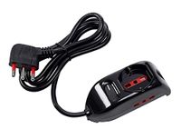 Meervoudige ROSI RS94004 Serie Emilia, meerwegstekker, zwart, met 1 Schuko BIV stopcontact en 2 extra stopcontacten