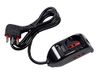 Meervoudige ROSI RS94004 Serie Emilia, meerwegstekker, zwart, met 1 Schuko BIV stopcontact en 2 extra stopcontacten