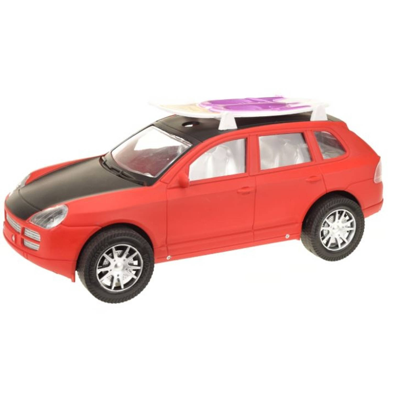 Toi Toys auto met surfboard rood 31 cm