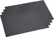 Kesper placemats/onderleggers - 8x - zwart - 29 x 43 cm - kunststof - geweven