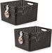 Plasticforte Opbergmand - 2x - Kastmand - rotan kunststof - donkerbruin - 28 Liter - 34 x 40 x 23 cm