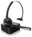 CSL Wireless Headset Bluetooth Mono Kopfhörer mit Mikrofon und Ladestation, Freisprechen mit Noise Cancelling, Multipoint zu 2 Geräten, 18 h Sprechzeit, schwarz