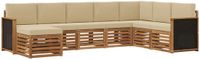 vidaXL - Hoek loungeset - 8 zitplekken - Naturel - Massief Acacia Hout