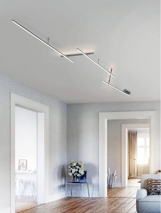 TRIO Indira Plafondlamp - Nikkel - 3-lichts - 650 lm - 3000 K