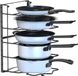 Support de couvercle sans marque, support de couvercle de tiroir pour couvercle de casserole, planches à découper, assiettes et casseroles avec 5 compartiments réglables, organisateur de casseroles et de casseroles, noir