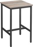 Vasagle Bartafel, Hoge Keukentafel met Stalen Frame, 60 x 60 x 92 cm, Vierkant, Industrieel, Grijs-Beige en Zwart