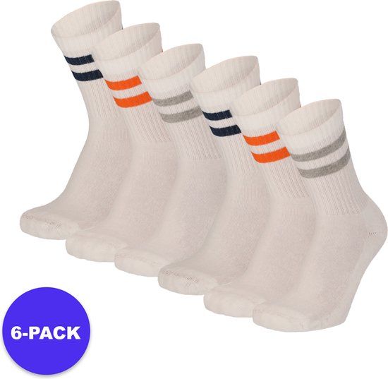 Morethansocks - Sportsokken kinderen - Maat 23 t/m 42 - 6-Pack - dagelijkse sokken kids - sokken jongens - sokken meisjes - badstof voetbed