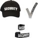 Merkloos / Sans marque Security pet - Zwarte cap met beveiligingsembleem en polsbandje - Carnaval outfit