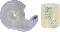 Shoppartners Bv 1x porte-ruban adhésif transparent avec 6x rouleaux de ruban adhésif