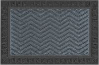 Merkloos Relaxdays Deurmat - zigzag - 60x40 cm - polypropyleen - antislip - grijs