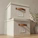 ZICOTO Decoratieve mappendoosset van 2 - opvouwbare linnen archiefkasten met handgrepen