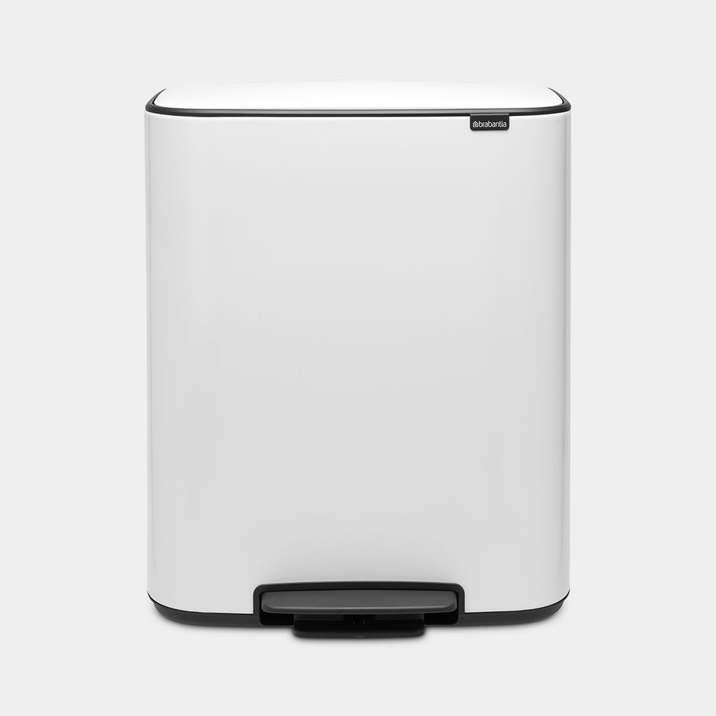 Brabantia Bo Prullenbak - 60L - White - 2 Compartments
