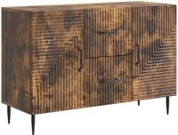vidaXL Dressoir met lade Gerookt eiken 89 x 34,5 x 60 cm Bewerkt hout