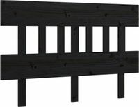 vidaXL Hoofdbord - 203,5x3x81 cm - Massief Grenenhout - Zwart