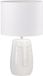 Fischer Leuchten Tafellamp Nachtlamp Slaapkamerlamp Woonkamerlamp, keramiek beige Stoffen kap wit, 1x E14, H 39 cm