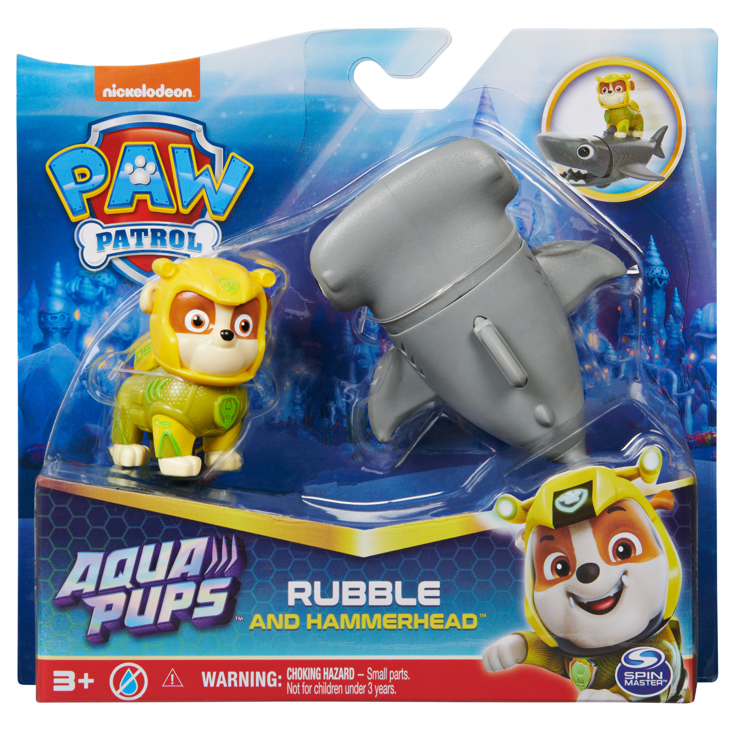 Spin Master PAW Patrol Aqua Pups - Speelfigurenset met Rubble en Hammerhead