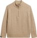 Superdry Pull Col sans col en tricot torsadé pour femme Safari Beige Marl