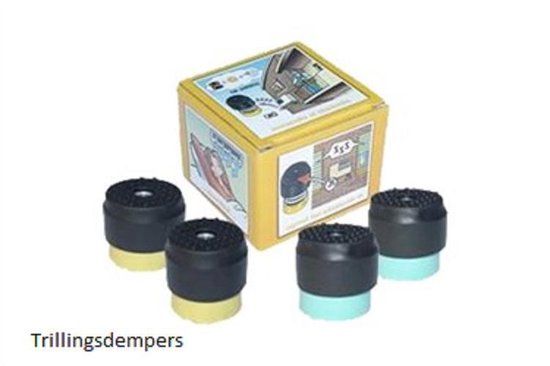 Soleco Kunststof trillingsdemper met ingewerkte veer - blauw-geel - 4 stuks