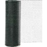 Siena Garden zeshoekig vlechtwerk PVC, 1 stuks, groen 13 x 1000 mm x 10 m