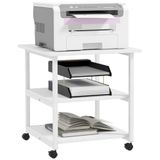 HOMCOM Printerstandaard - Spaanplaat - 50x50x52,5 cm - Wit