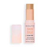Revolution Skin Silk Glow Tint Transparante Foundationstick – Voor een Stralende Huid, Verdoezelt Oneffenheden & Verzacht Fijne Lijntjes, Medium Tan Warm, 8g
