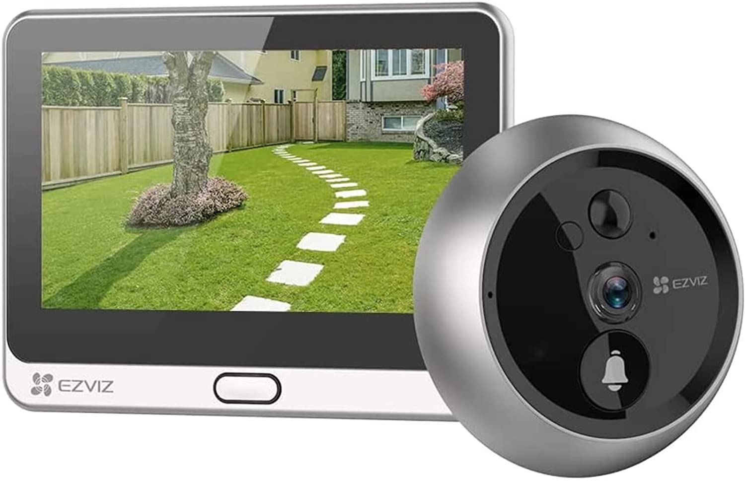 EZVIZ DP2C Video Deurbel - 2 MP, 4.3" Scherm, Draadloos, Zilver