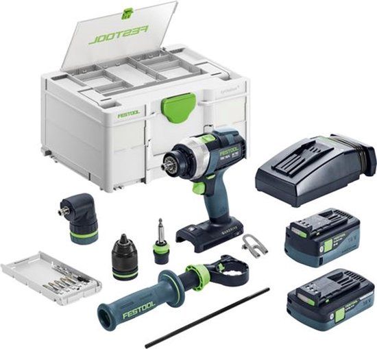 Festool TDC 18/4 5,0/4,0 I-Set Accu Schroefboormachine 18V 4.0/5.0Ah + Accessoires in Systainer - 577612