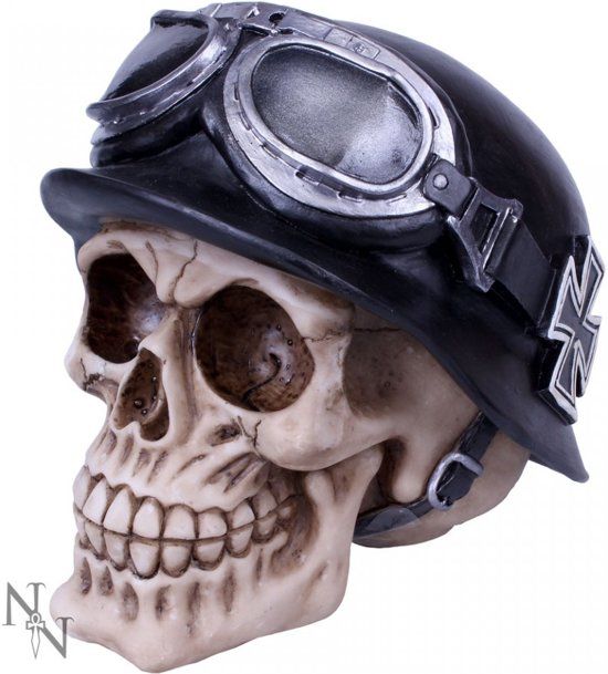 Nemesis Now Iron Cross Skull 15.5 cm - Zwart, Crème