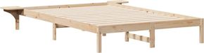 vidaXL Cadre de lit avec tables de chevet, naturel, 160 x 210 cm