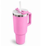 DR Home Divison DR Home Division 1,2L Gourde en Acier Inoxydable Gobelet Isotherme Double Paroi avec Paille & Poignée Rose
