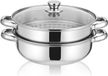 Inovra - Casserole à vapeur à double couche - Acier inoxydable - Ustensile de cuisine multifonctionnel - Panier vapeur - Cuisson de soupes - Convient pour la cuisson à la vapeur - Cuiseur vapeur