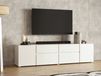 ASYMI Meuble tv-hifi 4 portes 2 tiroirs blanc