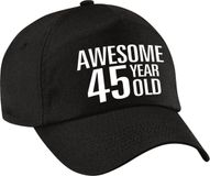 Bellatio Decorations Verjaardag cadeau petje - Awesome 45 year old - 45 jaar - zwart - volwassenen - baseball cap