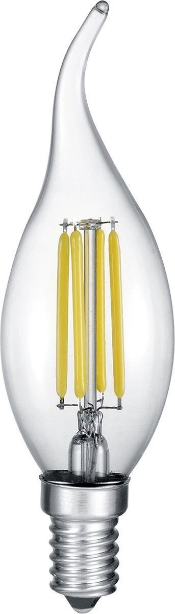 Qualu LED Lamp - Kaarslamp - Filament - Torna Kirza - 4W - E14 Fitting - Warm Wit 2700K - Dimbaar - Transparent Helder - Glas