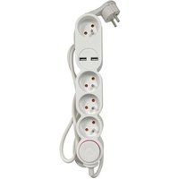 Accsup Contactdoos met 4 poorten + 2 USB-poorten 1,5 m Wit