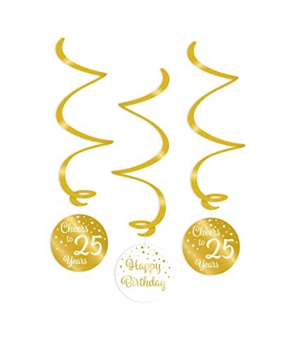 Paper Dreams Swirl Decorations Gold/White - 25