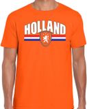 Bellatio Decorations EK / WK supporter T-shirt - heren - oranje - Holland - Leeuw en vlag - Koningsdag L