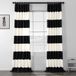 HPD Half Price Drapes Horizontale gestreepte gordijnen voor woonkamer 50 x 120 (1 paneel), PRCT-HS06-120, wit, katoen, onyx zwart en gebroken wit, 50 x 120 inch