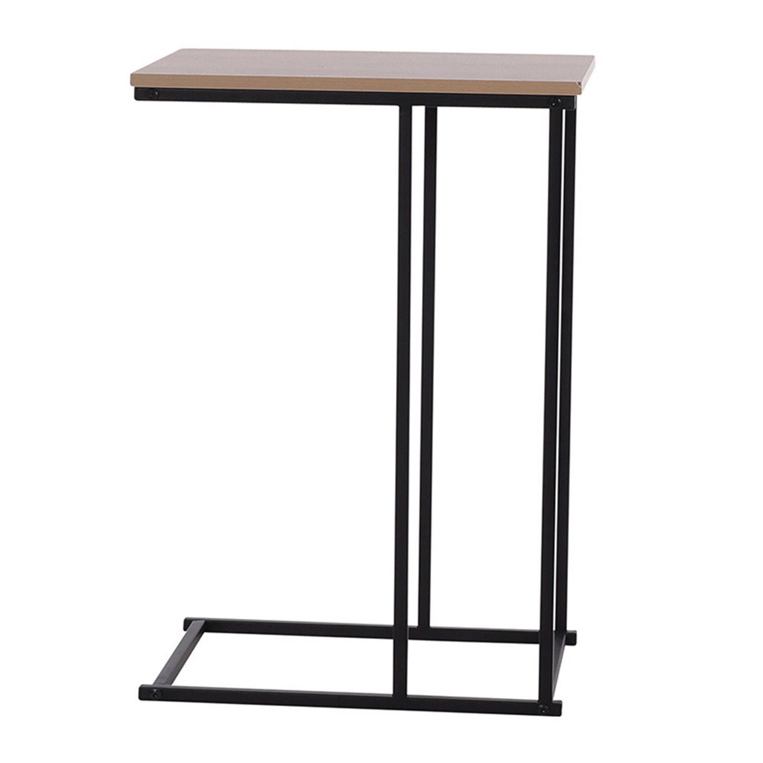 H&S Collection Bijzettafel/plantenstandaard Zwart Metaal 40 x 26 x 58 cm