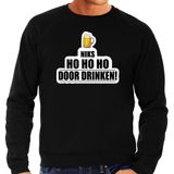 Bellatio Decorations Niks ho ho ho bier doordrinken foute Kersttrui - zwart - heren - Kerst sweater / Kerst outfit M