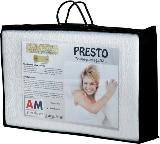 AM Products - Talalay Presto - Latex - Hoofdkussen - Wit - Soft - 12cm