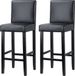 Happiq Tabouret de bar Deluxe Juza - Set de 2 - Gris - Similicuir