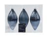 Decoris Olijf glas d6h13 cm nachtblauw 3st kerst