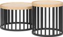 Vicco Salontafel set Enara, Bamboe/Zwart, 50.5 cm met 2 delen