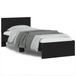 VidaXL Bedframe met hoofdbord bewerkt hout zwart 75x190 cm